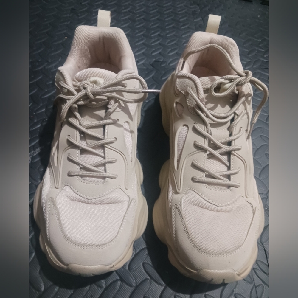 Men Beige Chunky Platform Sneakers - Picture 3 of 12